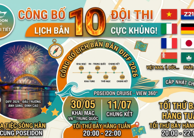 Lịch Bắn Pháo Hoa Đà Nẵng 2026 (DIFF) & Profile 10 Đội Thi Cực Khủng